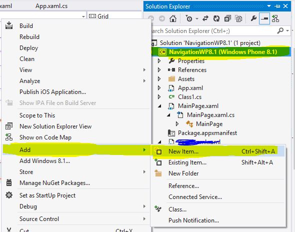 Adding New Item in Windows Phone App